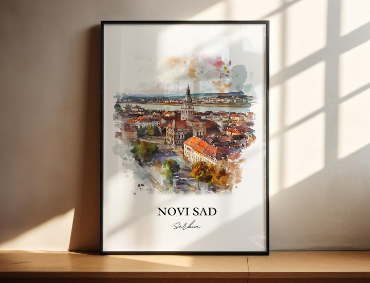 Novi Sad Wall Art, Vojvodina Province Print, Serbia Watercolor Art, Novi Sad Serbia Gift, Travel Print, Travel Poster, Housewarming Gift