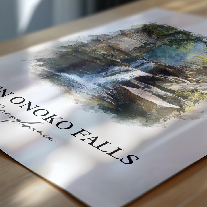 Glen Onoko Falls Wall Art, Carbon County Print, Pennsylvania Artwork, Glen Onoko Falls Gift, Travel Print, Travel Poster, Housewarming Gift