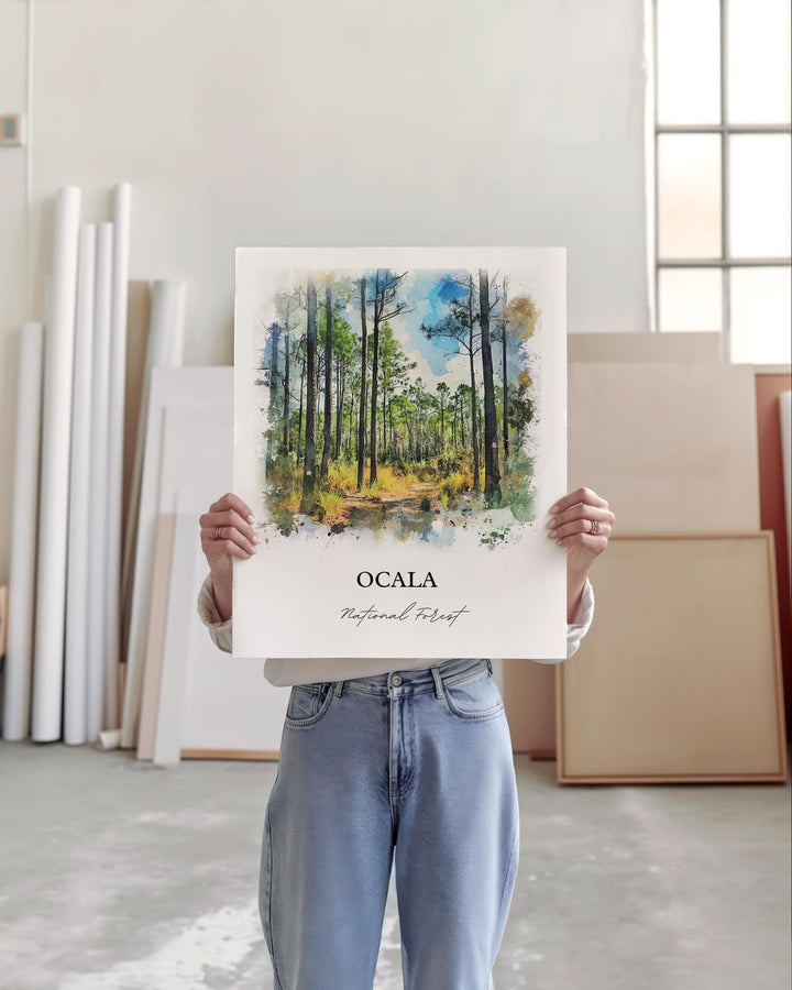 Ocala National Forest, USA – Watercolor Art Print