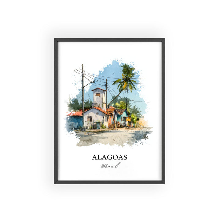 Alagoas Wall Art, Alagoas Print, Alagoas Brazil Watercolor Art, Brazil Gift, Brazil Travel Print, Travel Poster, Housewarming Gift