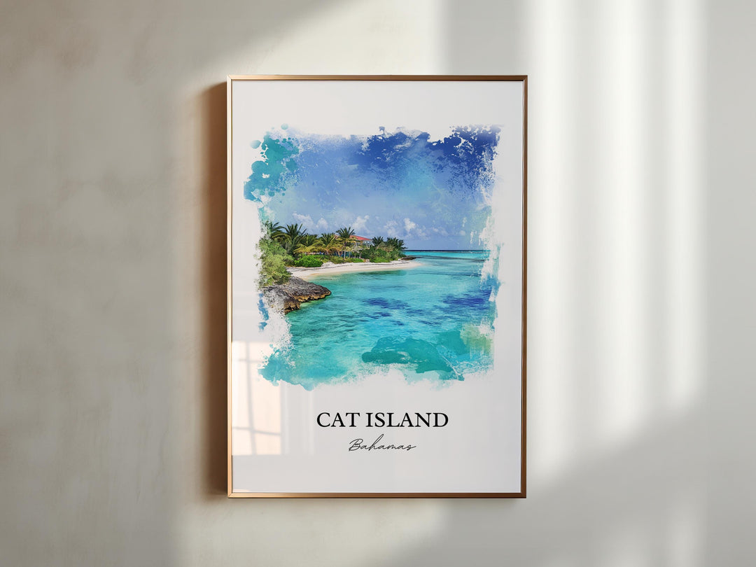 Cat Island Wall Art, Mount Alvernia Print, Bahamas Watercolor Art, Cat Island Bahamas Gift, Travel Print, Travel Poster, Housewarming Gift