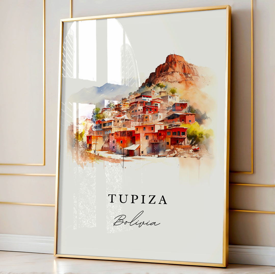 Tupiza Bolivia wa.. art - Bolivia, Tupiza poster print, Tupiza Wedding gift, Birthday present, Custom Text, Perfect Gift