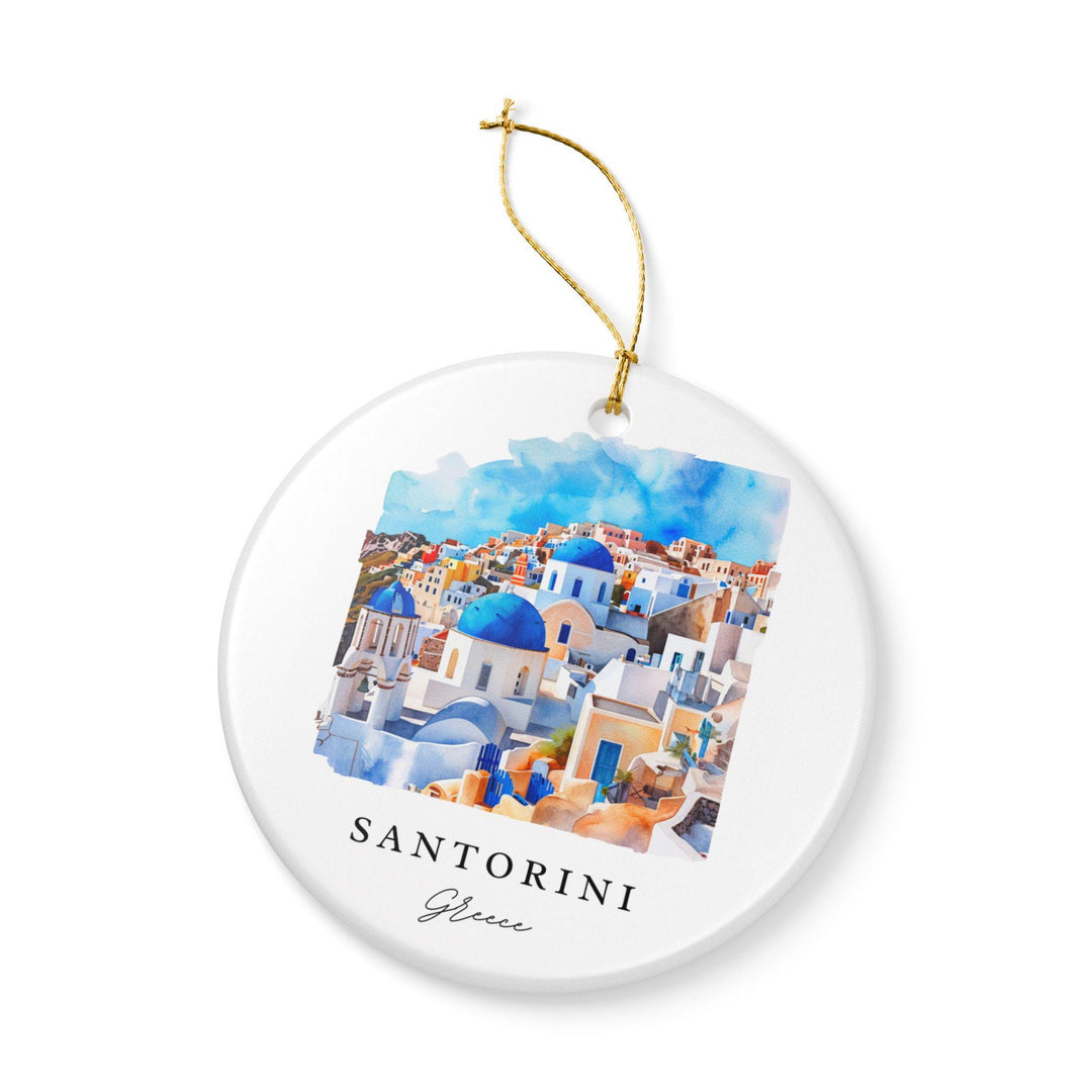 Santorini, Greece Ornament: Unique Santorini Greece Souvenir, Santorini Xmas Decor, and Authentic Santorini Greece Souvenir