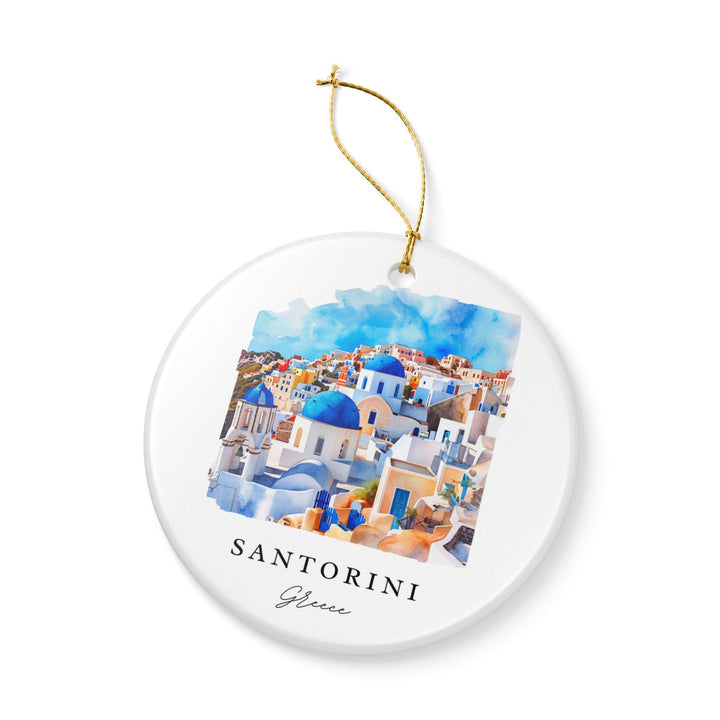 Santorini, Greece Ornament: Unique Santorini Greece Souvenir, Santorini Xmas Decor, and Authentic Santorini Greece Souvenir