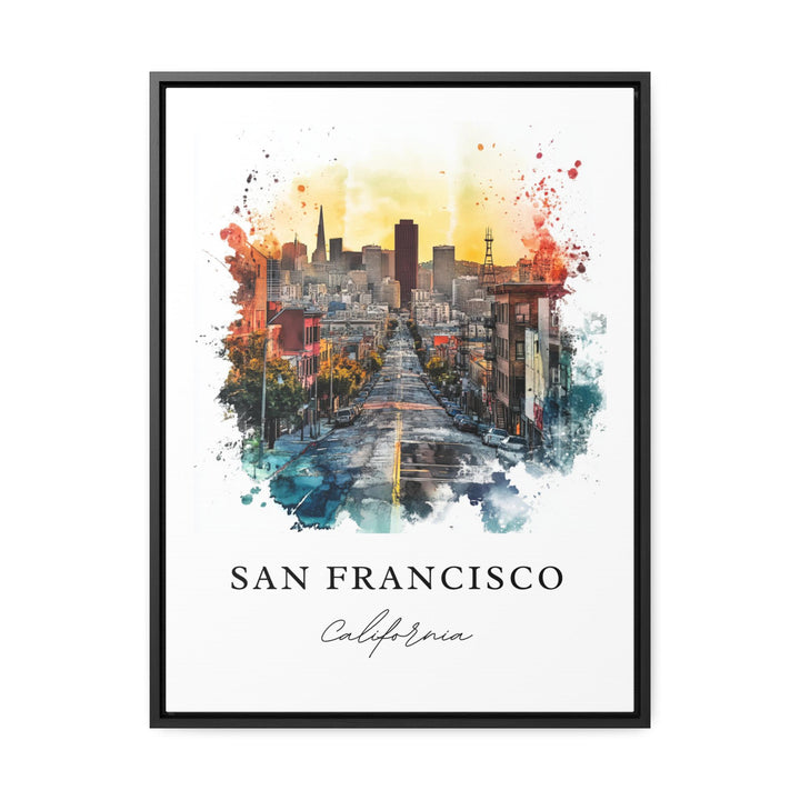 San Francisco CA Wall Art, San Francisco Print, San Fran Watercolor Art, Bay Area Cali Gift,