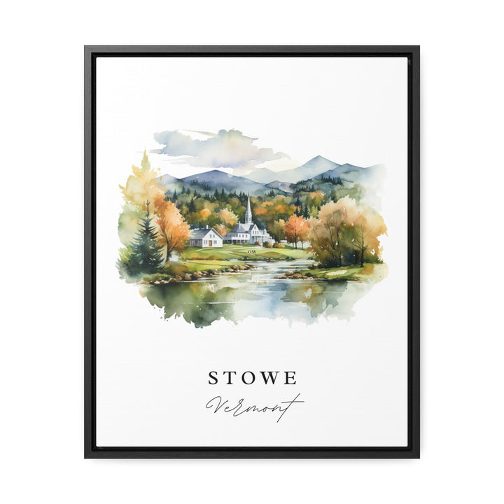 Stowe traditional travel art - Vermont, Stowe poster, Wedding gift, Birthday present, Custom Text, Personalised Gift