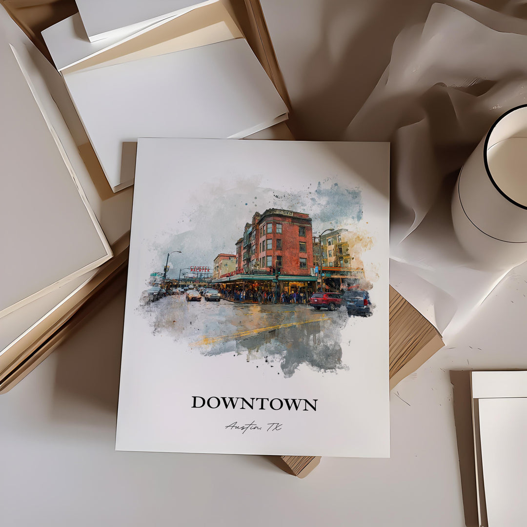 Austin, Texas – Watercolor Art Print