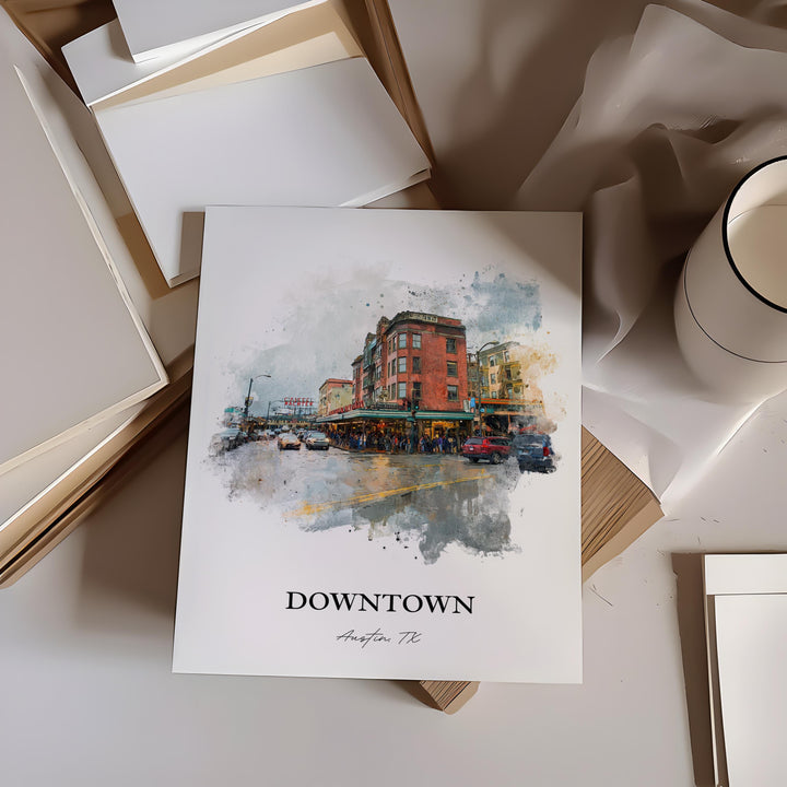 Austin, Texas – Watercolor Art Print