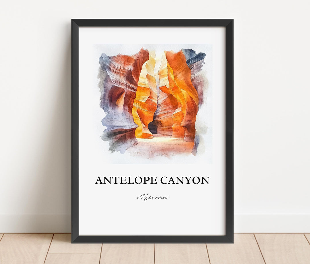 Antelope Canyon Art, Lechee Arizona Print, Antelope AZ Watercolor Art, Antelope Canyon Gift, Travel Print, Travel Poster, Housewarming Gift
