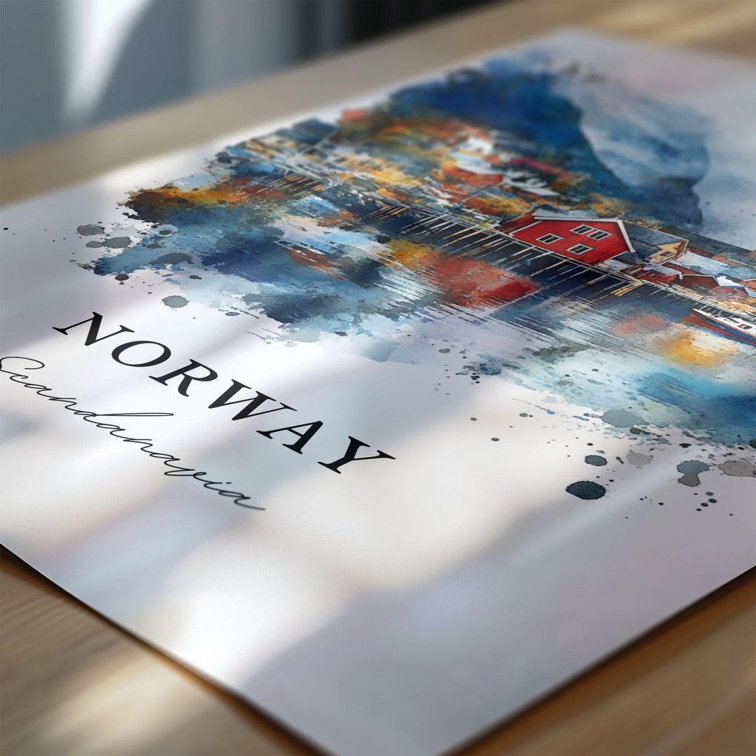 Norway, Scandinavia – Watercolor Art Print