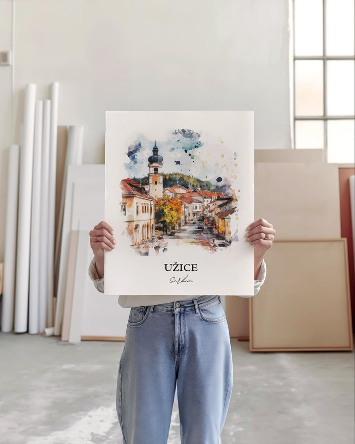 Uzice Serbia Wall Art, Zlatibor District Print, Serbia Watercolor Art, Uzice Serbia Gift, Travel Print, Travel Poster, Housewarming Gift