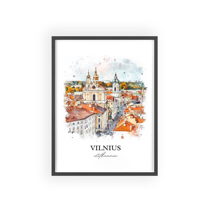 Vilnius Wall Art, Lithuania Print, Lithuania Watercolor Art, Vilnius Gift, Travel Print, Travel Poster, Housewarming Gift
