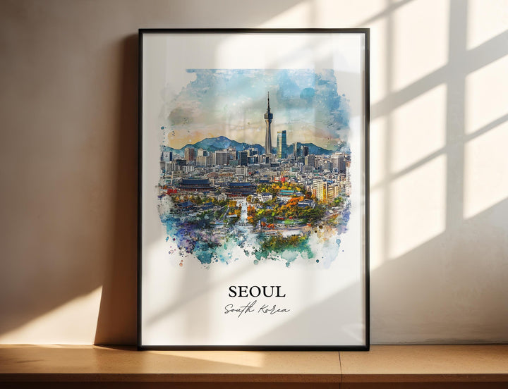 Seoul, South Korea – Watercolor Art Print