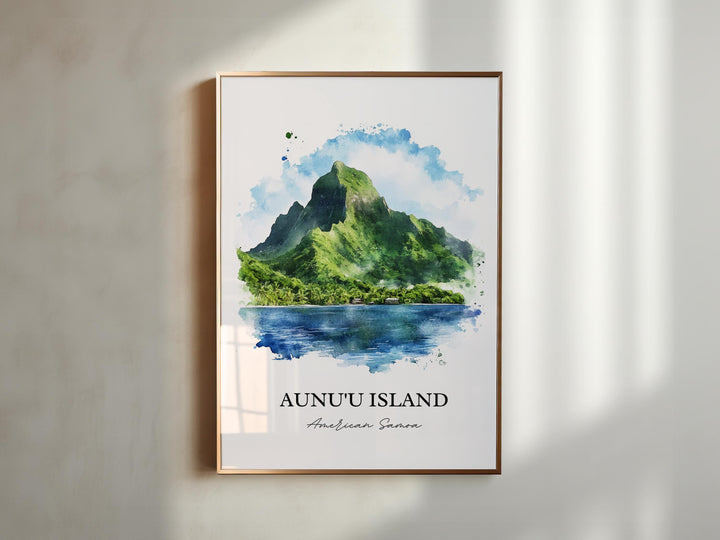Aunu'u Island Wall Art, Tutuila Island Print, American Samoa Watercolor, Aunu'u Island Gift, Travel Print, Travel Poster, Housewarming Gift