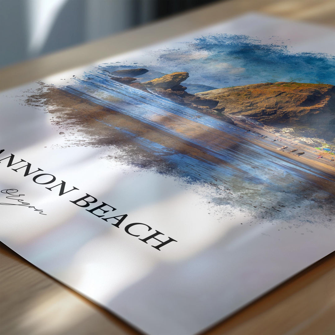 Cannon Beach, Oregon – Watercolor Art Print