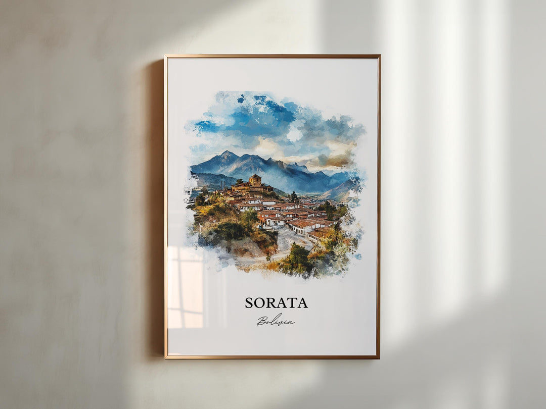 Sorata, Bolivia – Watercolor Art Print