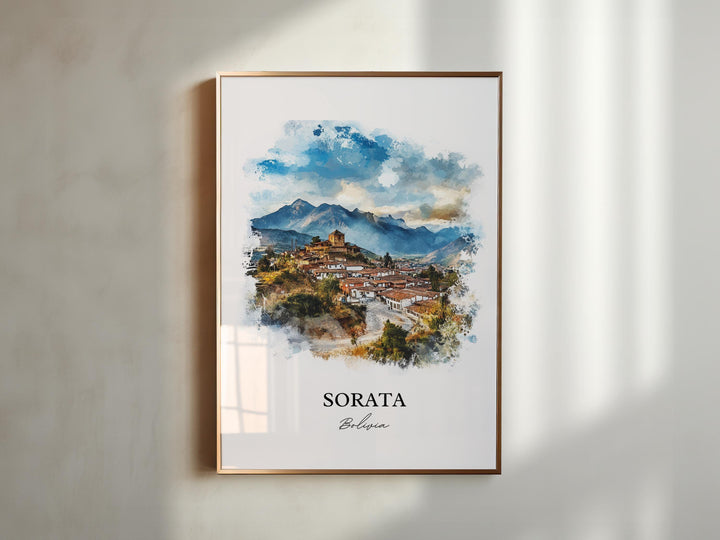 Sorata, Bolivia – Watercolor Art Print