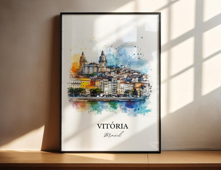 Vitória, Brazil – Espírito Santo Watercolor Art Print