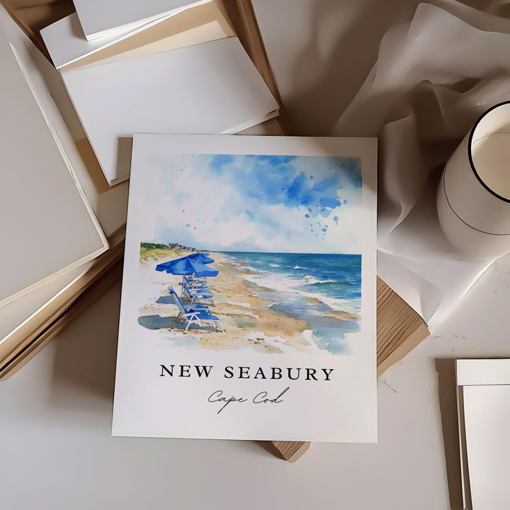 New Seabury Wall Art, New Seabury Print, Mashpee Watercolor Art, Cape Cod Massachusetts Gift, Travel Poster, Housewarming Gift