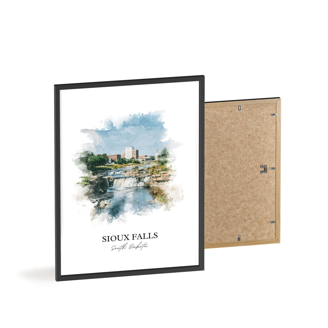 Sioux Falls, South Dakota – Watercolor Art Print