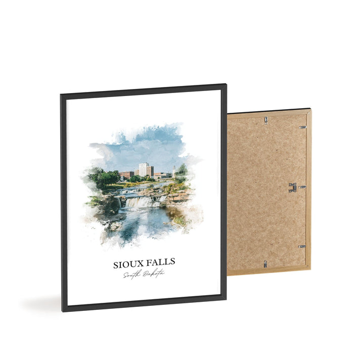 Sioux Falls, South Dakota – Watercolor Art Print