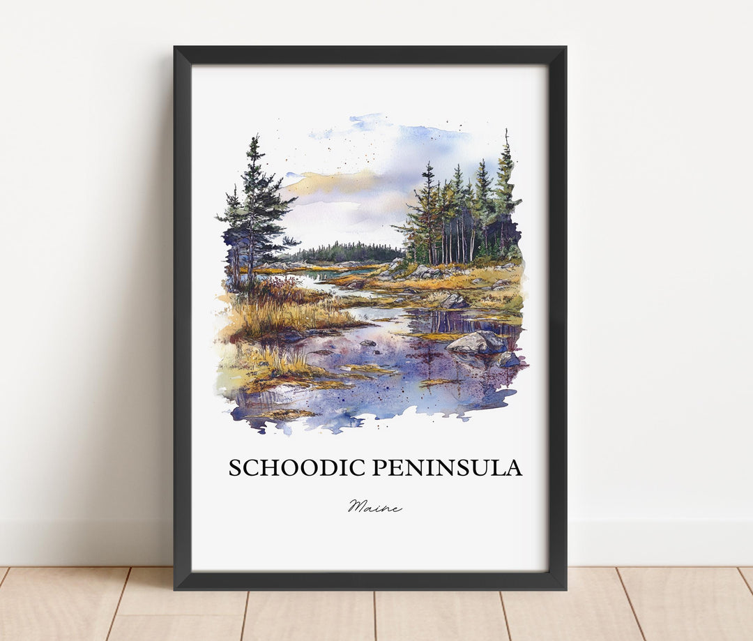 Schoodic Peninsula Art, Down East ME Print, Maine Watercolor Art, Schoodic Peninsula Gift, Travel Print, Travel Poster, Housewarming Gift