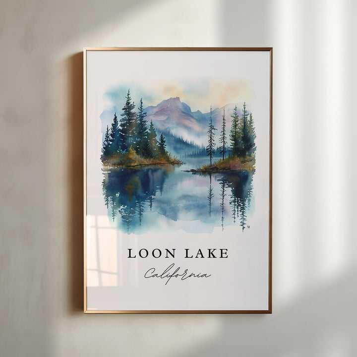 Loon Lake CA wall art - California, Loon Lake print, Loon Lake Wedding gift, Birthday present, Custom Text, Perfect Gift
