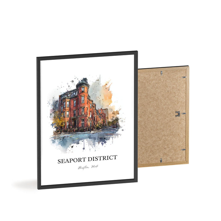 Seaport District, Boston MA – Watercolor Art Print