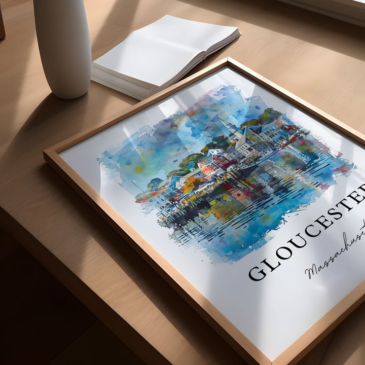 Gloucester Massachusetts Art, Cape Ann Print, Gloucester MA Watercolor, Gloucester Mass Gift,