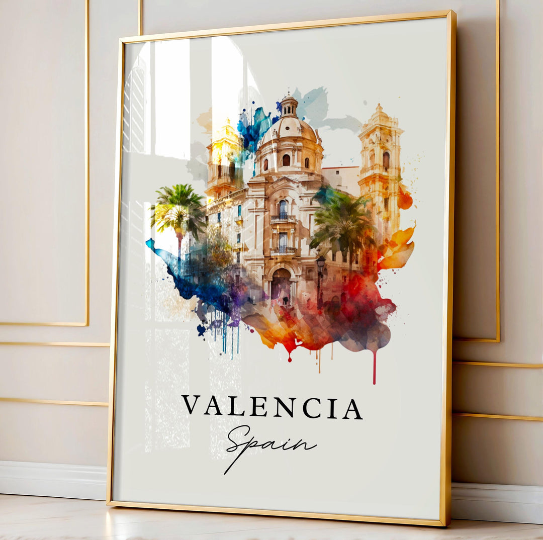 Valenia Spain wall art - Spain, Valenica poster, Valenia Wedding gift, Valenia Espana Birthday present, Custom Text, Personalised Gift