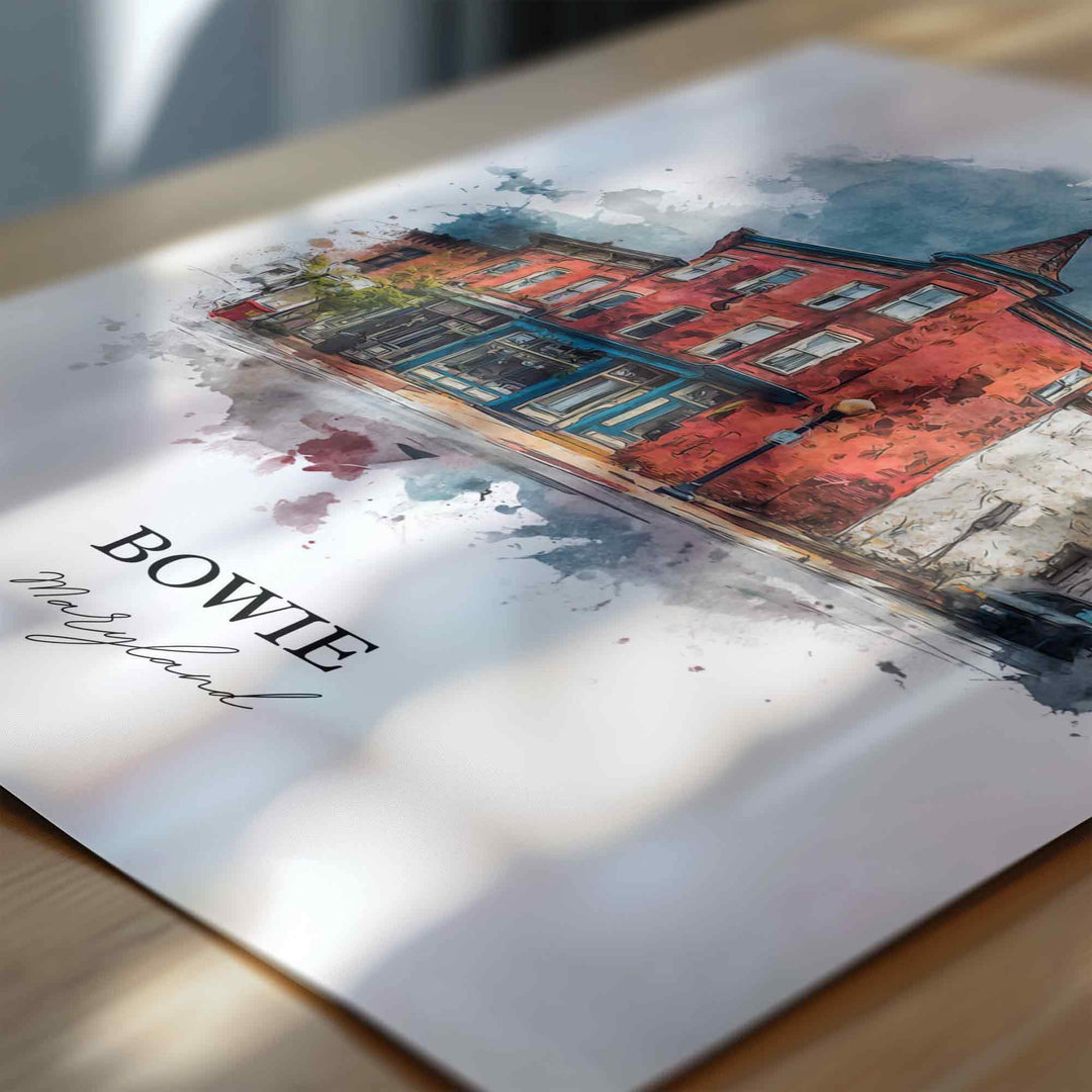Bowie, Maryland, USA – Watercolor Art Print