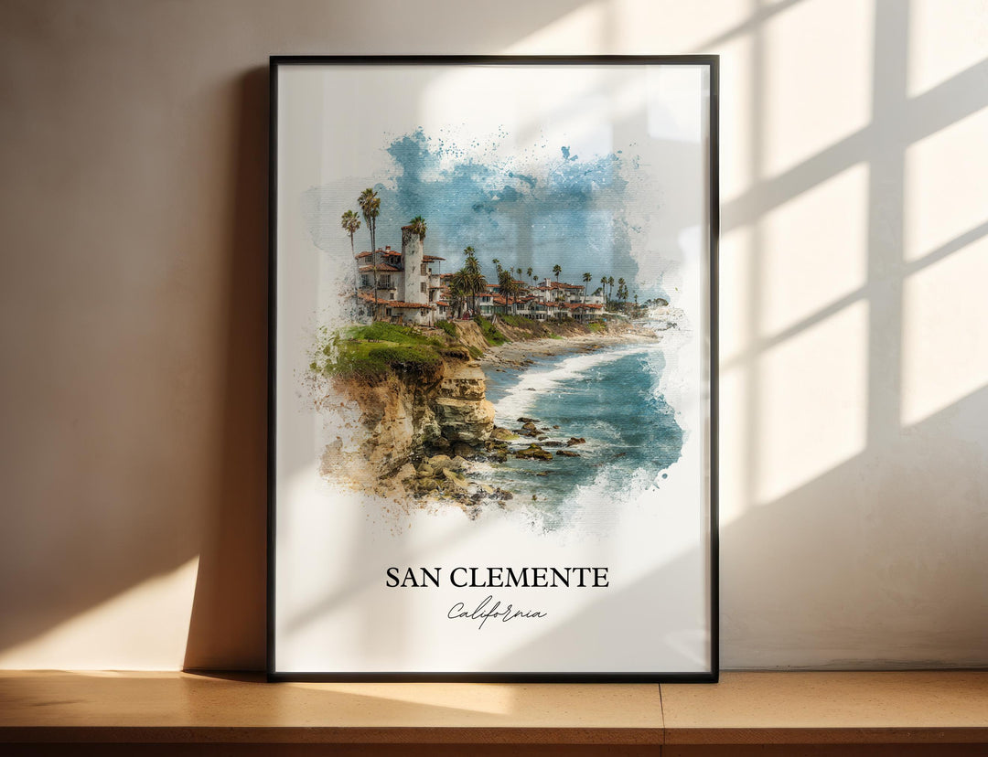 San Clemente, CA – Watercolor Art Print