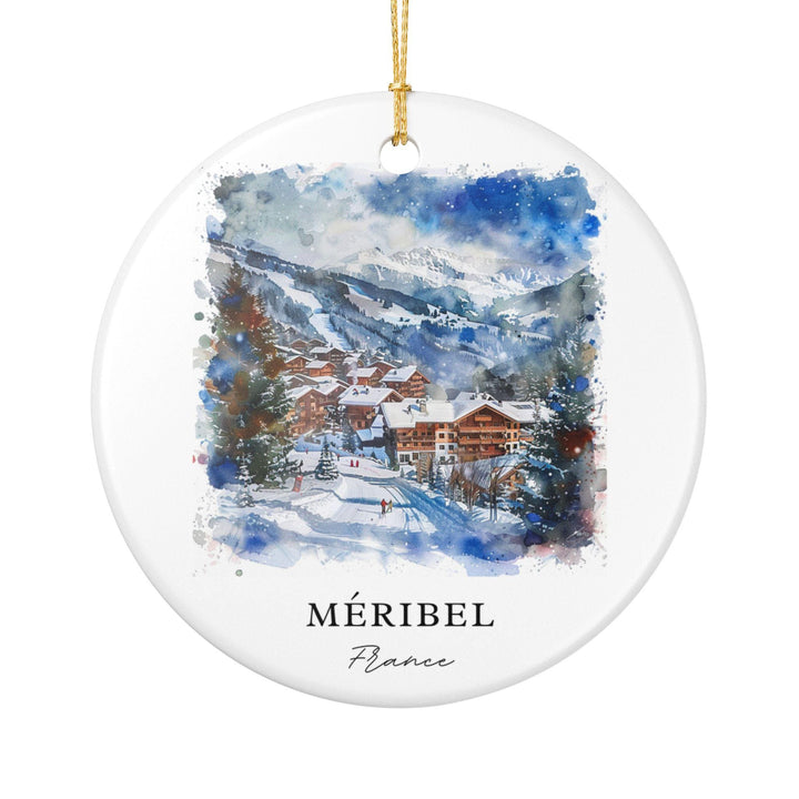 Meribel France Ornament: Unique Meribel France Souvenir, French Alps Xmas Decor, and Authentic France Ski Gift