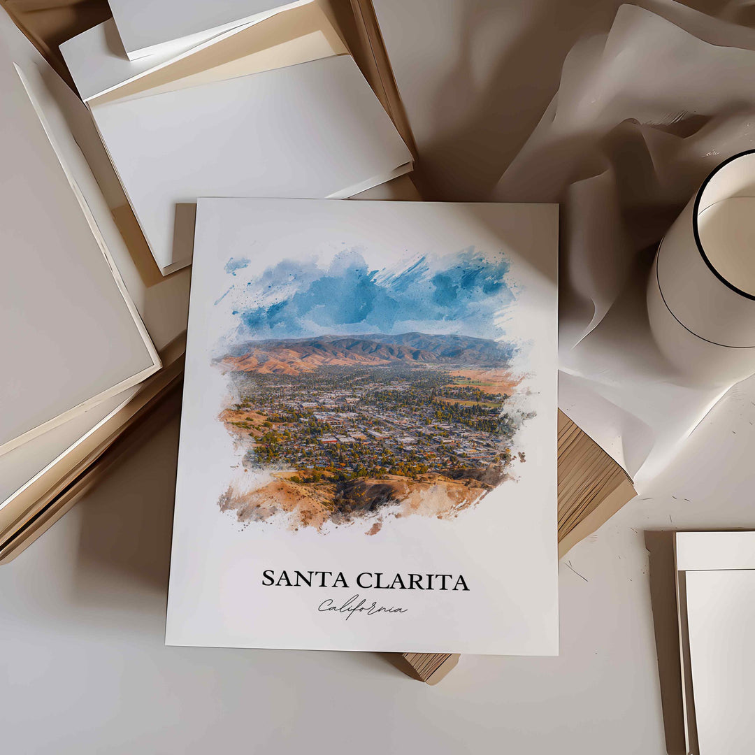 Santa Clarita, California – Watercolor Art Print