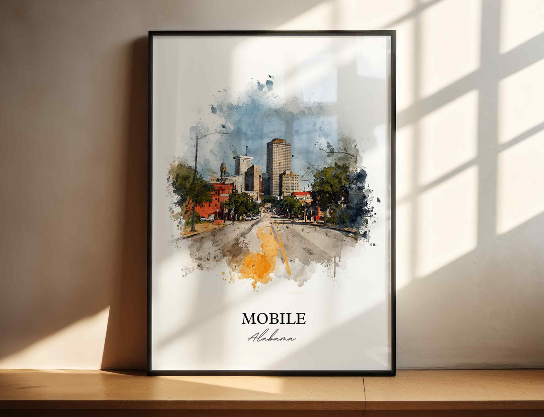 Mobile, Alabama – Watercolor Art Print