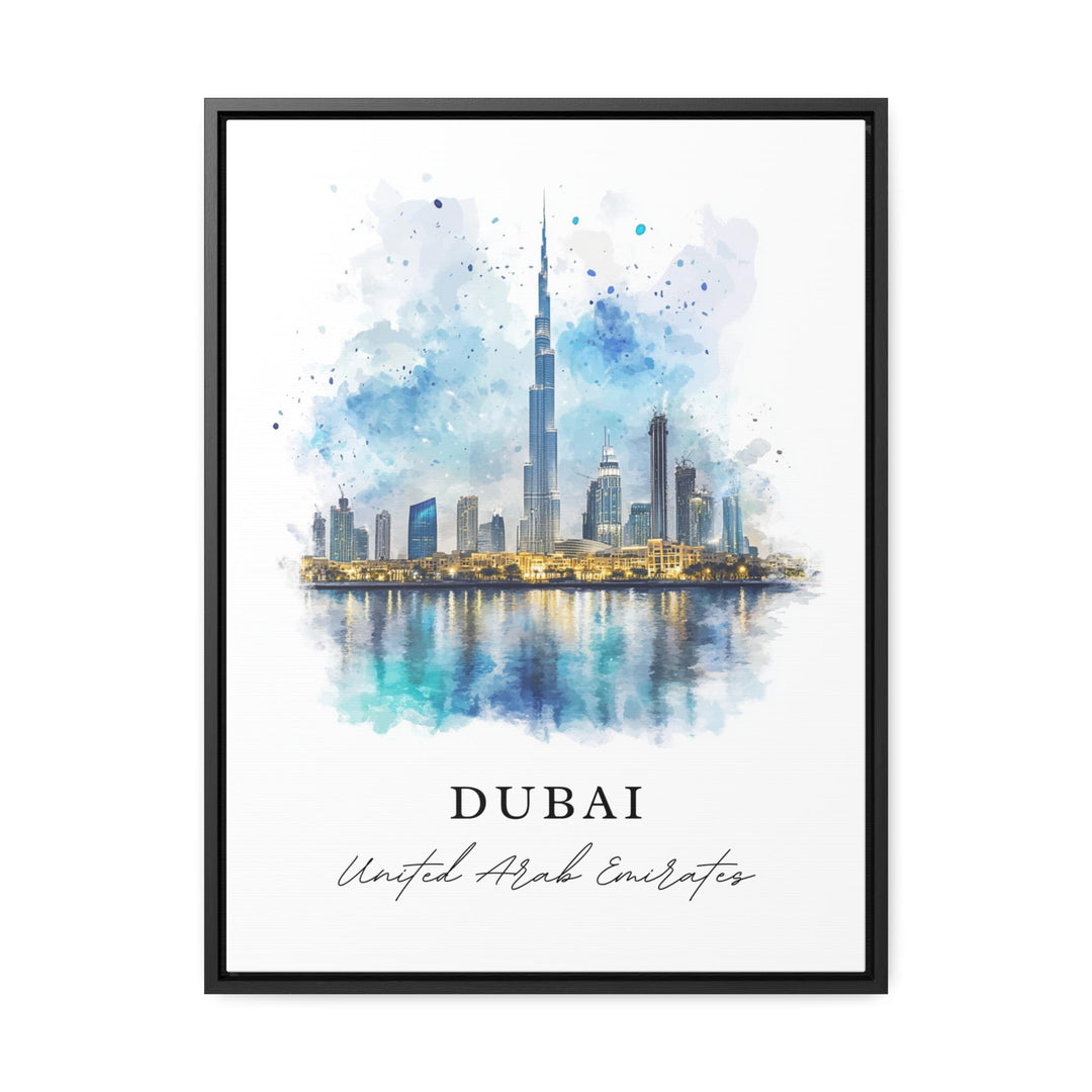 Dubai UAE Wall Art, Dubai Print, Dubai Skyline Watercolor Art, United Arab Emirates Art Gift, Travel Poster, Housewarming Gift