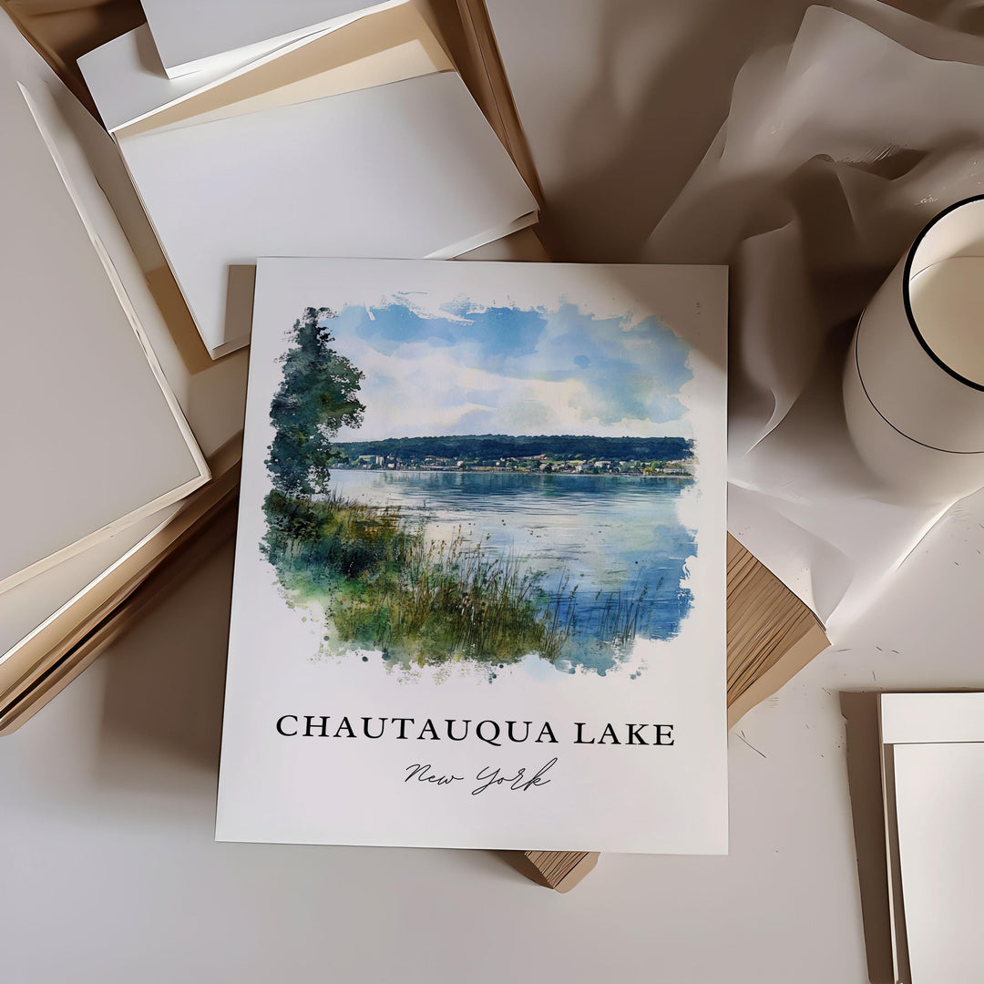 Chautauqua Lake Art, Chautauqua NY Print, Jamestown New York Artwork, Chautauqua Lake Gift, Travel Print, Travel Poster, Housewarming Gift