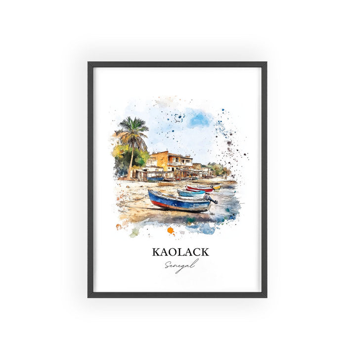 Kaolack Wall Art, Senegal Print, Senegal Watercolor Art, Kaolack Senegal Gift, Travel Print, Travel Poster, Housewarming Gift