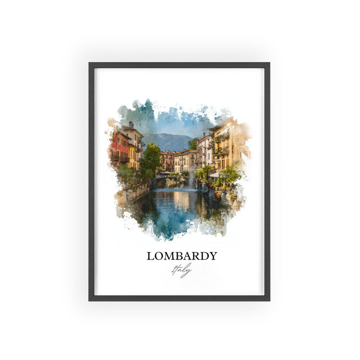 Lombardy Italy Wall Art, Lombardy Print, Italy Watercolor Art, Lombardy Italy Gift, Lombardy Travel Print, Travel Poster, Housewarming Gift
