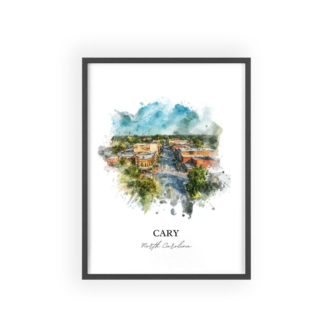 Cary, North Carolina – Watercolor Art Print
