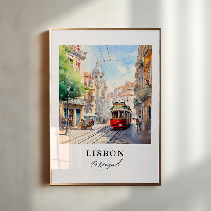 Lisbon Portugal wall art - Portugal, Lisbon poster, Lisbon Wedding gift, Lisbon Birthday present, Custom Text, Personalised Gift