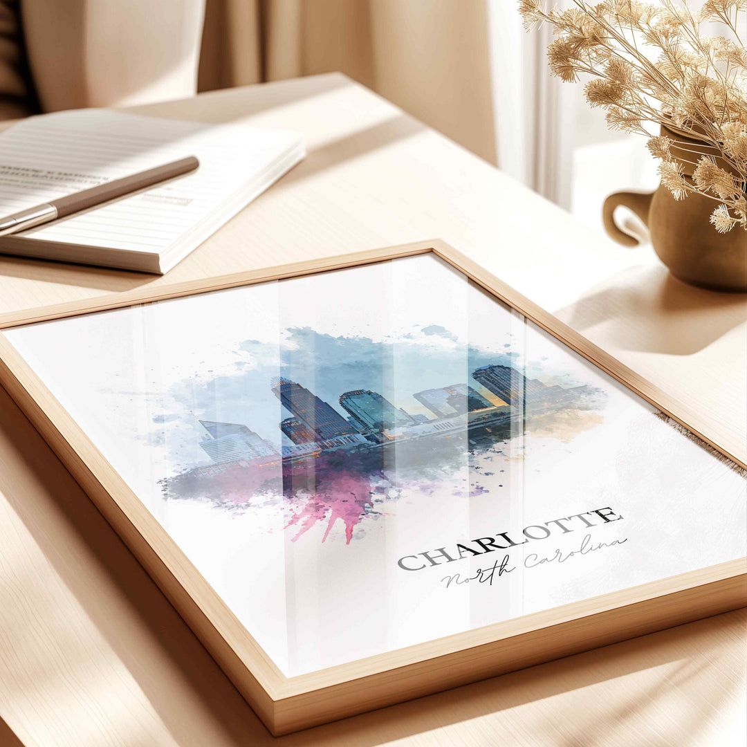 Charlotte, North Carolina – Watercolor Art Print