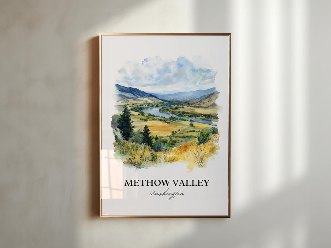 Methow Vally Wall Art, North Cascades WA Print, Washington Watercolor Art, Methow Vally Gift, Travel Print, Travel Poster, Housewarming Gift