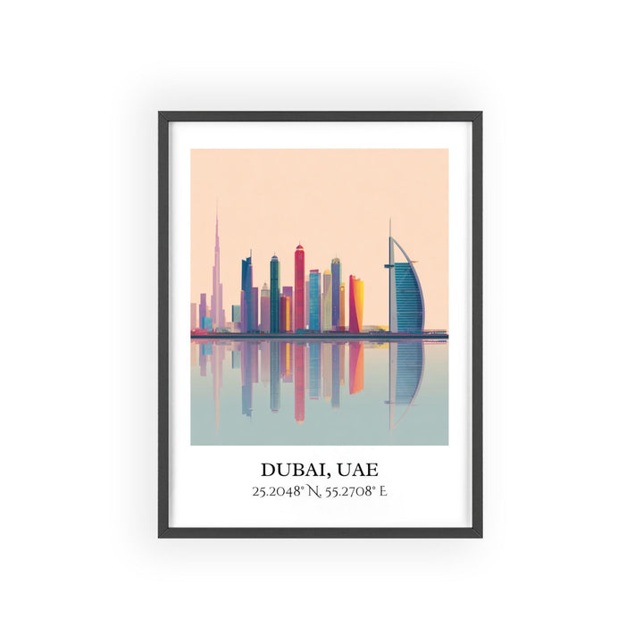 Dubai Art, Dubai UAE Retro Travel Art, Dubai Home Decor, United Arab Emirates Gift, Dubai UAE Travel Art, Duabi Print, Housewarming Gift