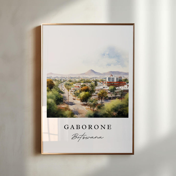 Gaborone Botswana wall art - Botswana, Gaborone poster, Gaborone Wedding gift, Birthday present, Custom Text, Personalized Gift