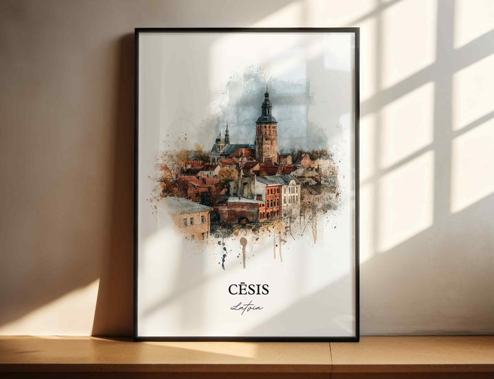 Cesis, Latvia – Watercolor Art Print