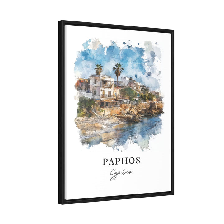 Paphos Cyprus Wall Art, Paphos Print, Cyprus Watercolor Art, Paphos Gift, Travel Print, Travel Poster, Housewarming Gift