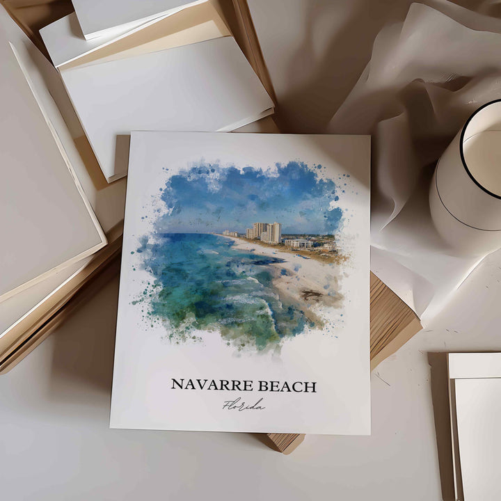 Navarre Beach, Florida – Watercolor Art Print