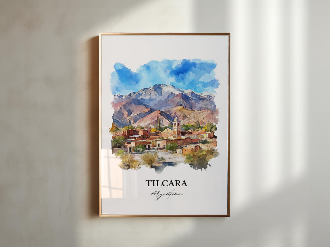 Tilcara Argentina Wall Art, Jujuy Print, Argentina Watercolor Art, Tilcara Argentina Gift, Travel Print, Travel Poster, Housewarming Gift