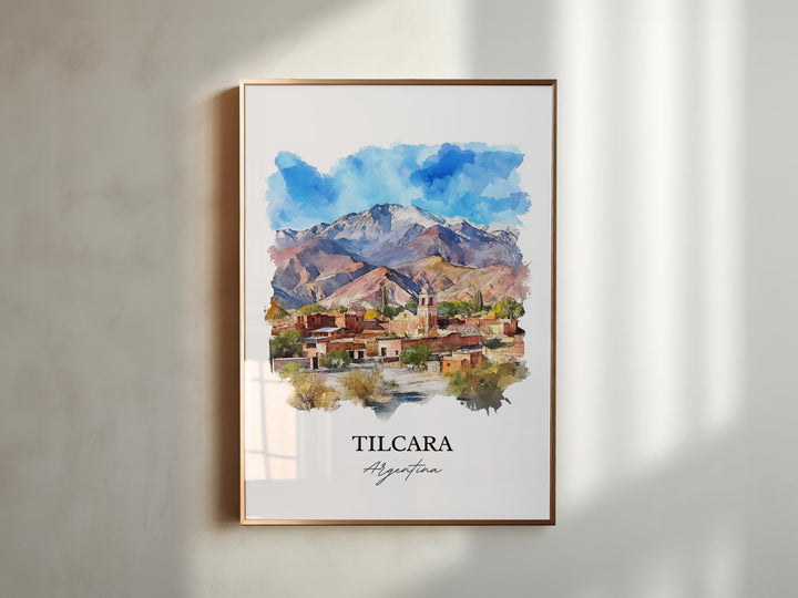 Tilcara Argentina Wall Art, Jujuy Print, Argentina Watercolor Art, Tilcara Argentina Gift, Travel Print, Travel Poster, Housewarming Gift